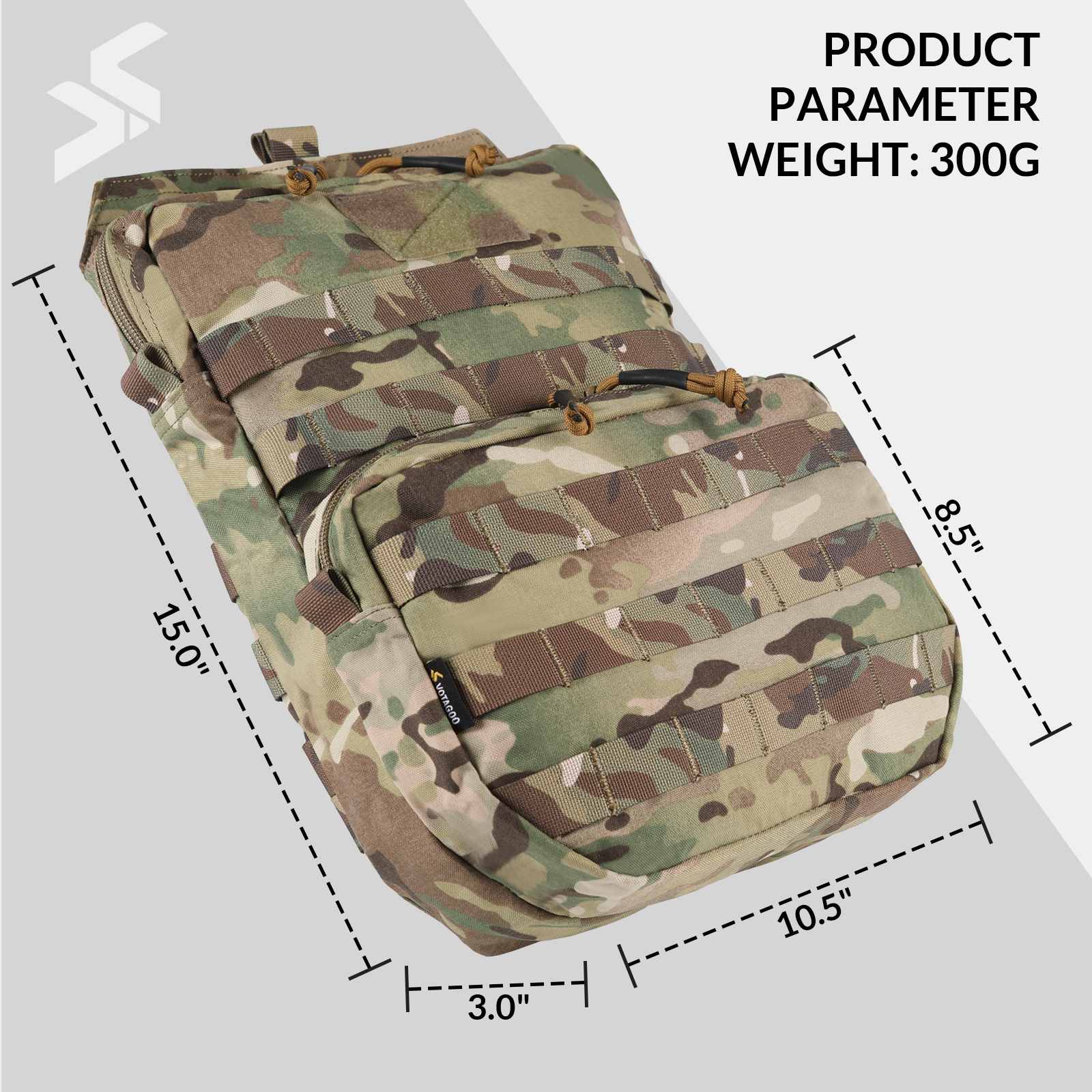 Rugged 3L Quick Dry Molle Hydration Pack