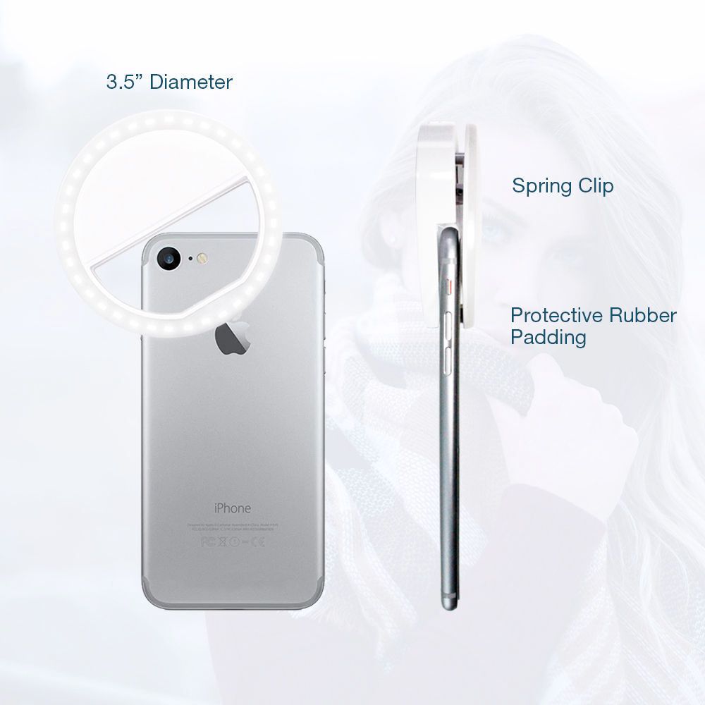 Selfie Ring Clip On Three Mode LED Flawless Photos