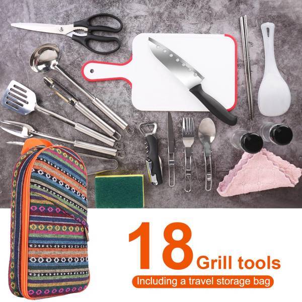 Camping Cookware Kit 19Pcs Compact
