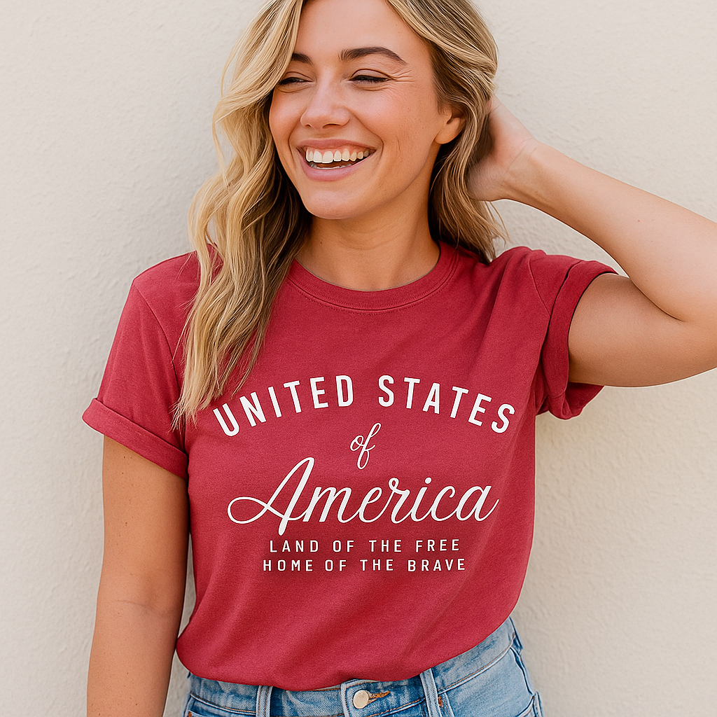 Patriotic USA Graphic Tee Bella Canvas
