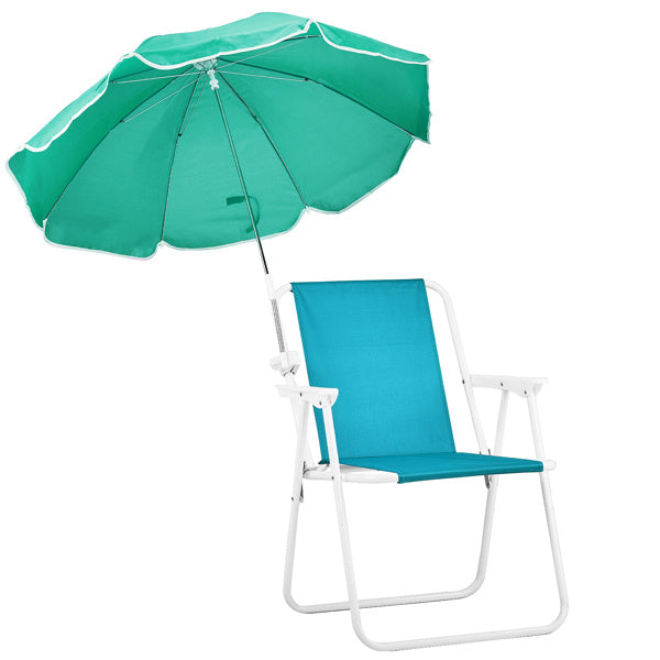 Folding Beach Chair With Removable Umbrella Shade