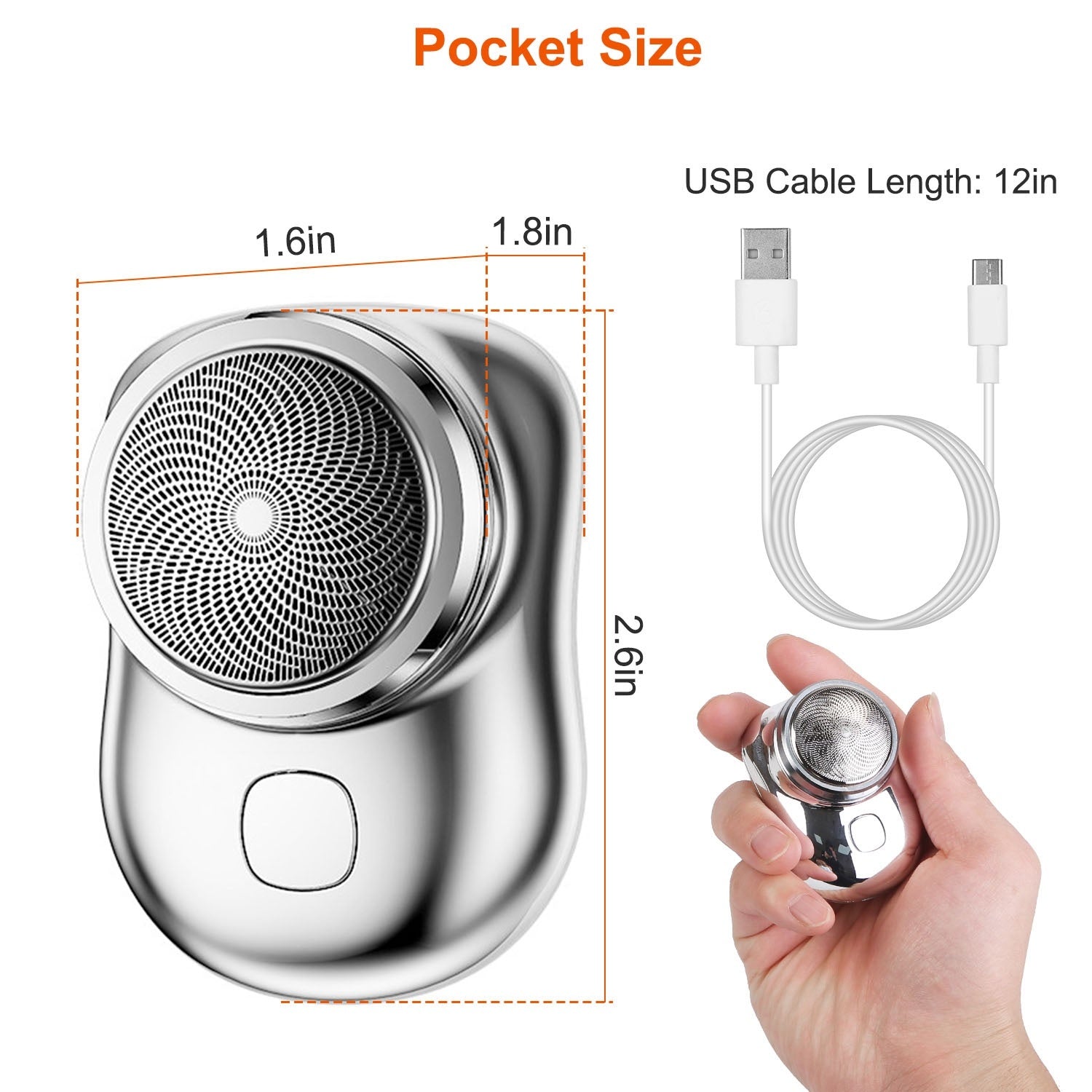 Pocket Size Electric Razor Rechargeable