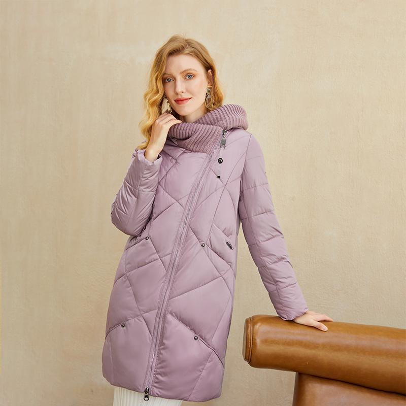 Windproof Coat With Knit Collar