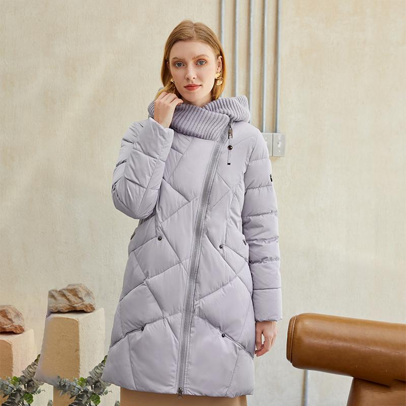Windproof Coat With Knit Collar