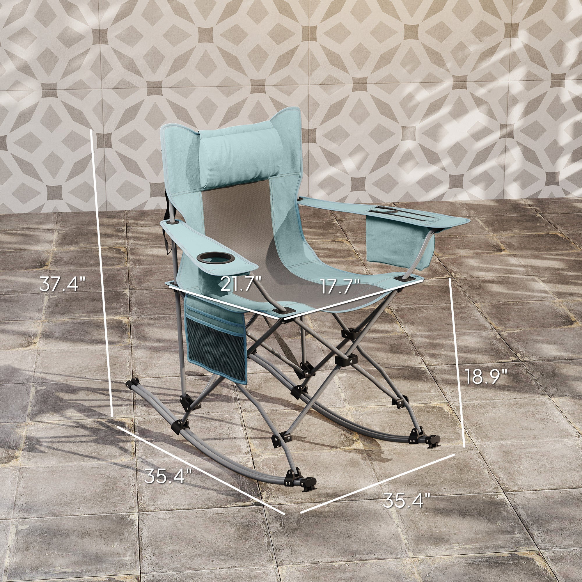 Folding Rocking Camping Chairs Headrest