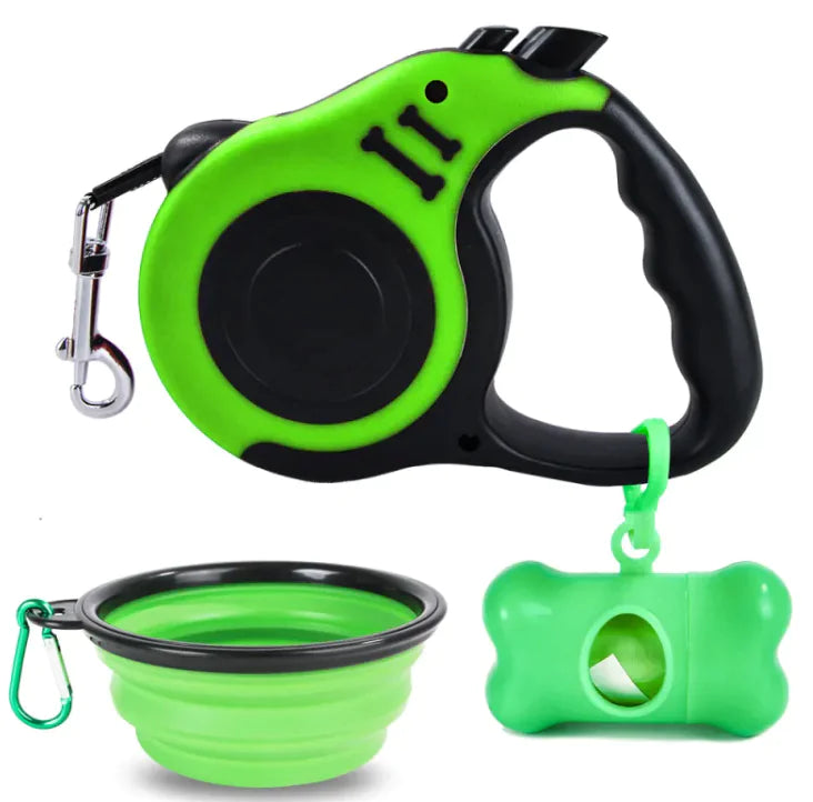 Pet Travel Kit With Foldable Bowl, Leash & Waste Bag Dispenser