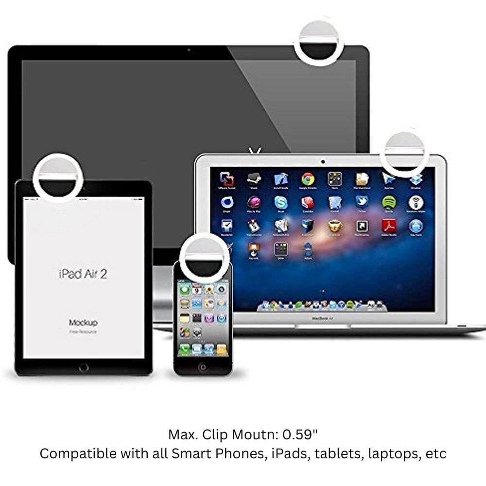 Selfie Ring Clip On Three Mode LED Flawless Photos