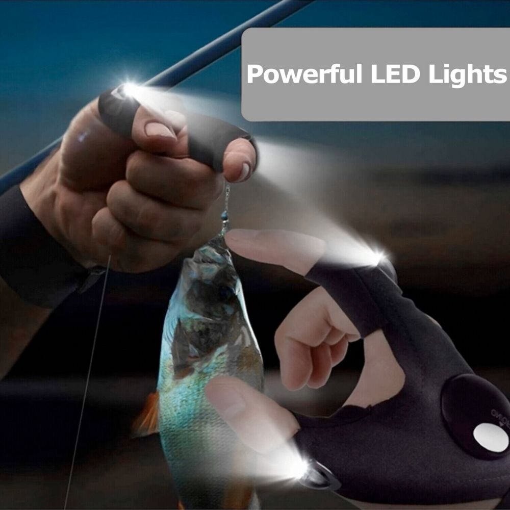 LED Gloves With Finger Lights For Handsfree Work