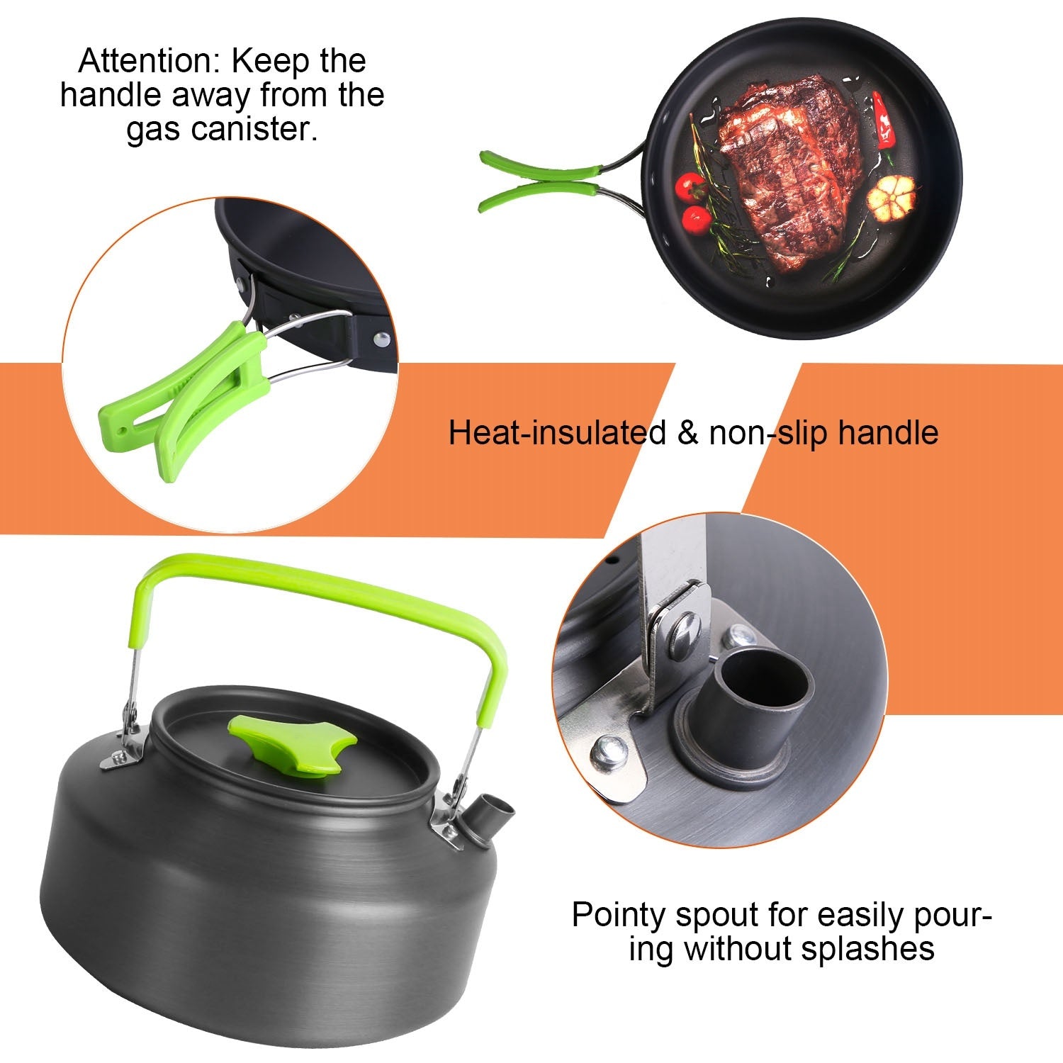 Aluminum Camping Cookware Set 16Pcs Ultra Lightweight