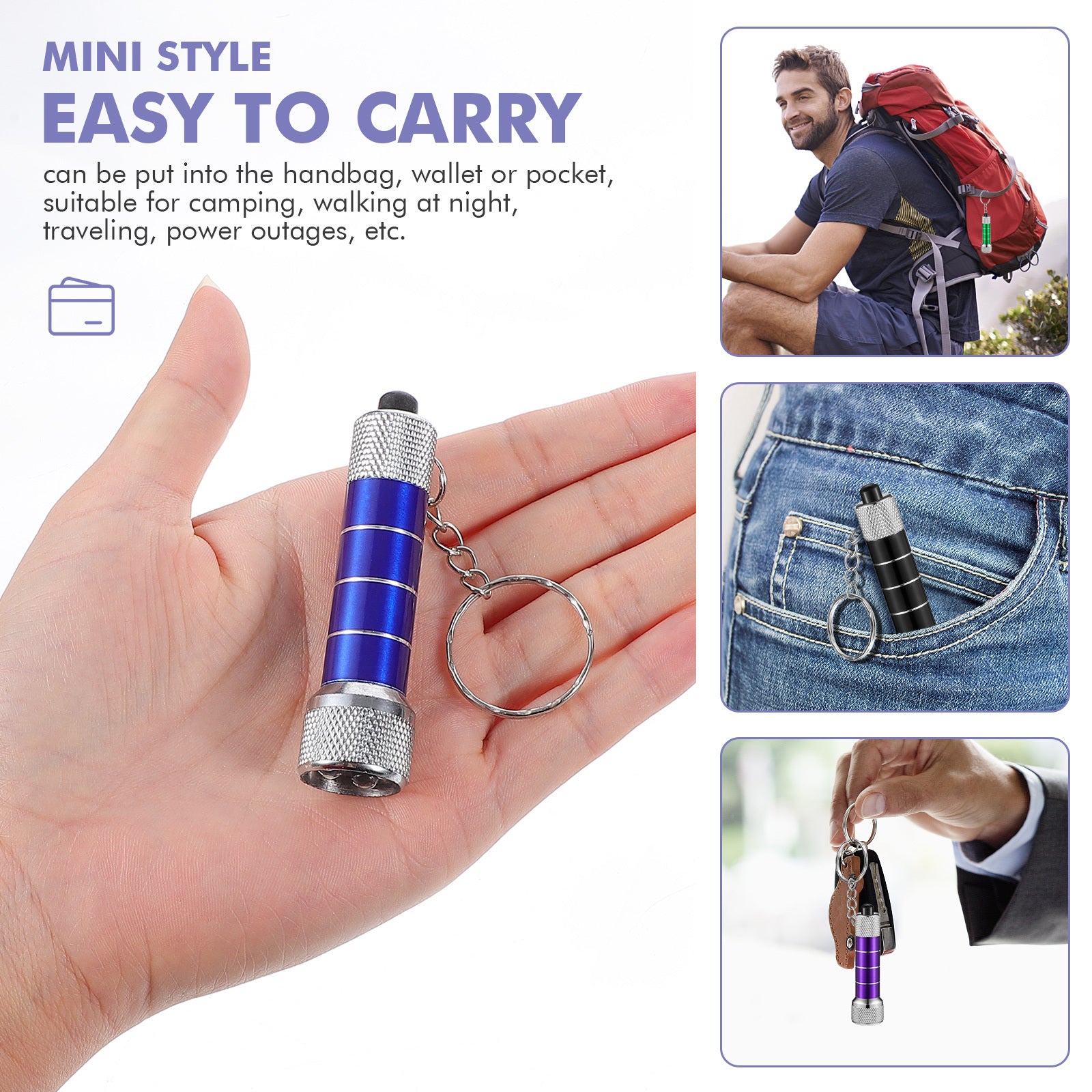 Mini Keychain Safety Light Aluminum LED