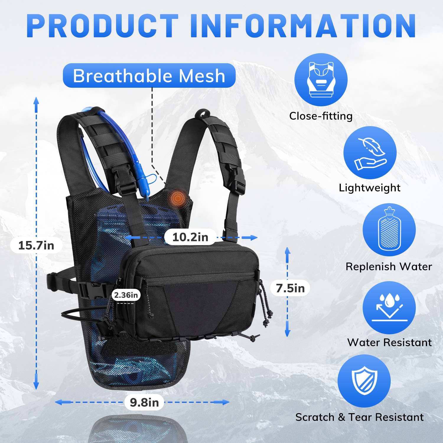 Running Hydration Vest With 2L Water No Bounce