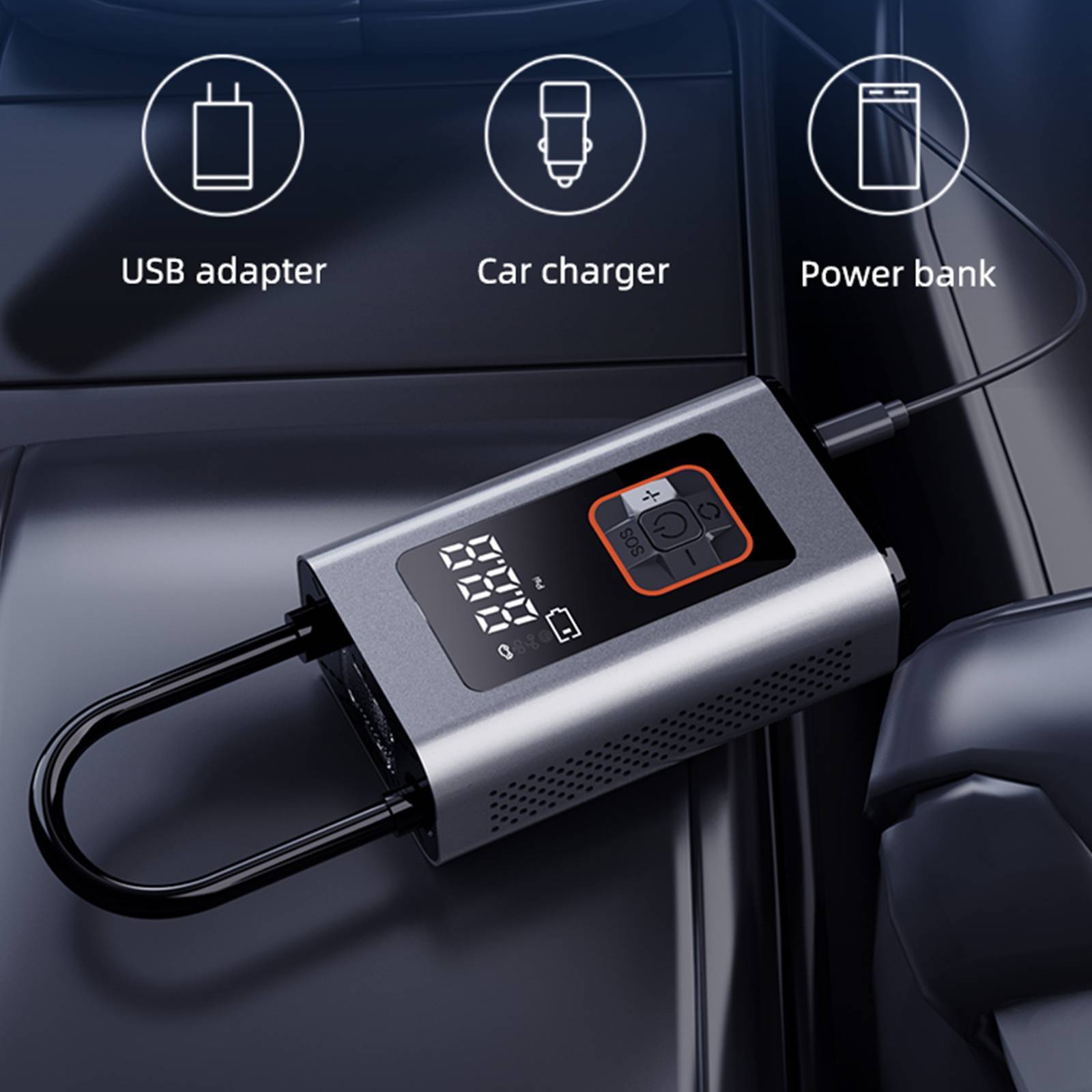 Nine Function Tire Inflator With LED Display
