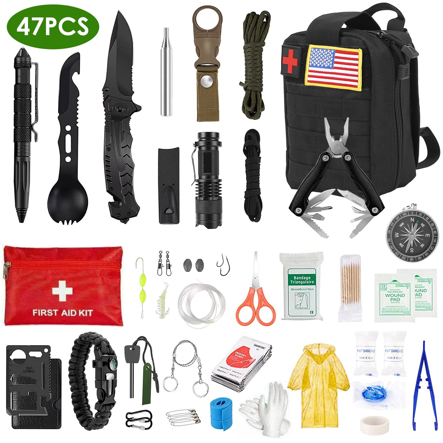 47 Pc Emergency Survival Kit With Pouch