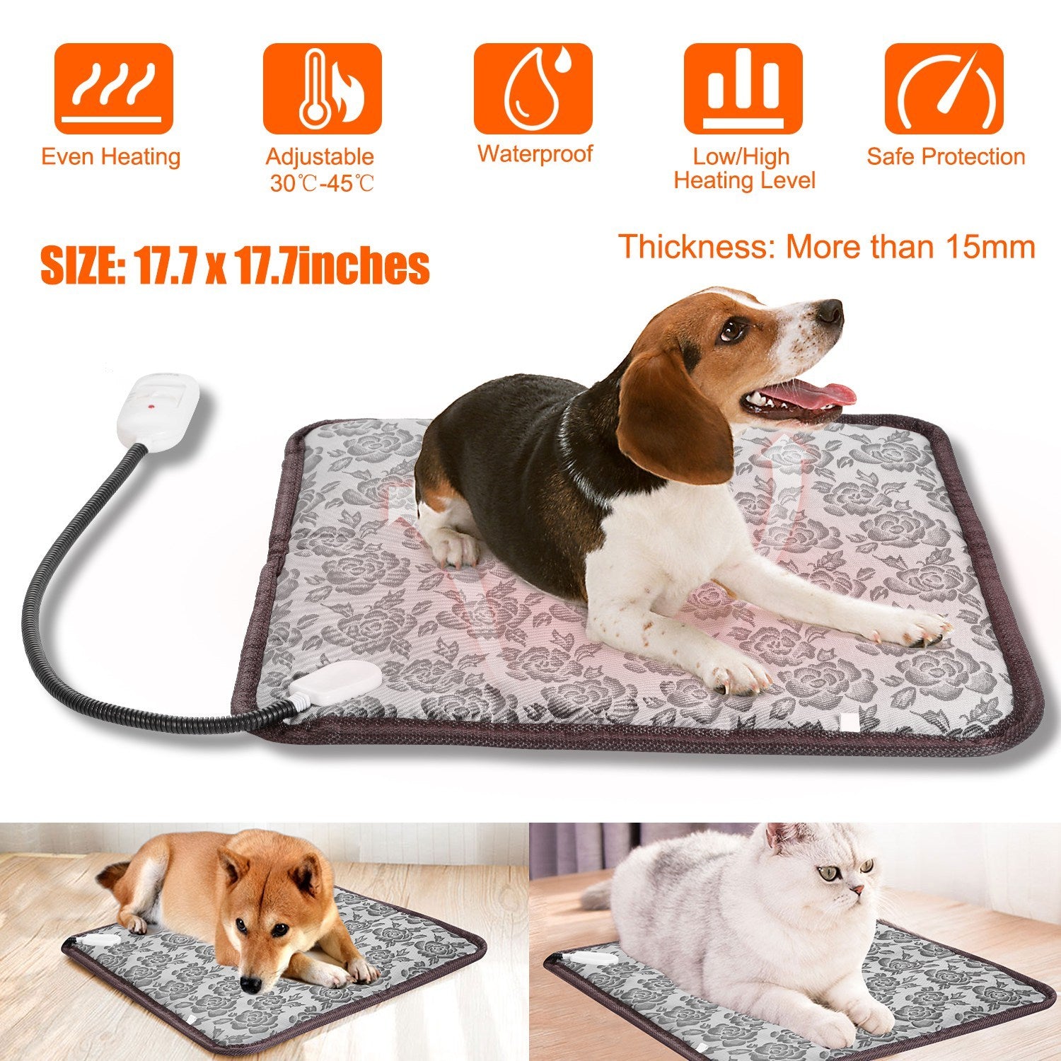Waterproof Heating Pad With Chew Resistant Cord