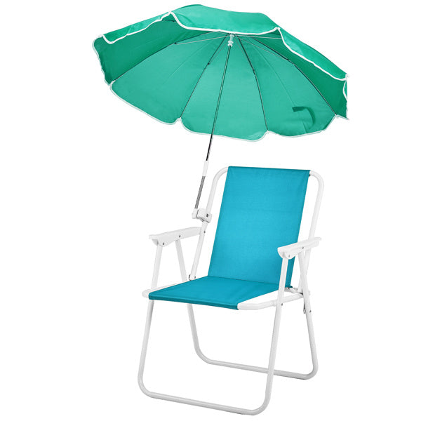 Folding Beach Chair With Removable Umbrella Shade