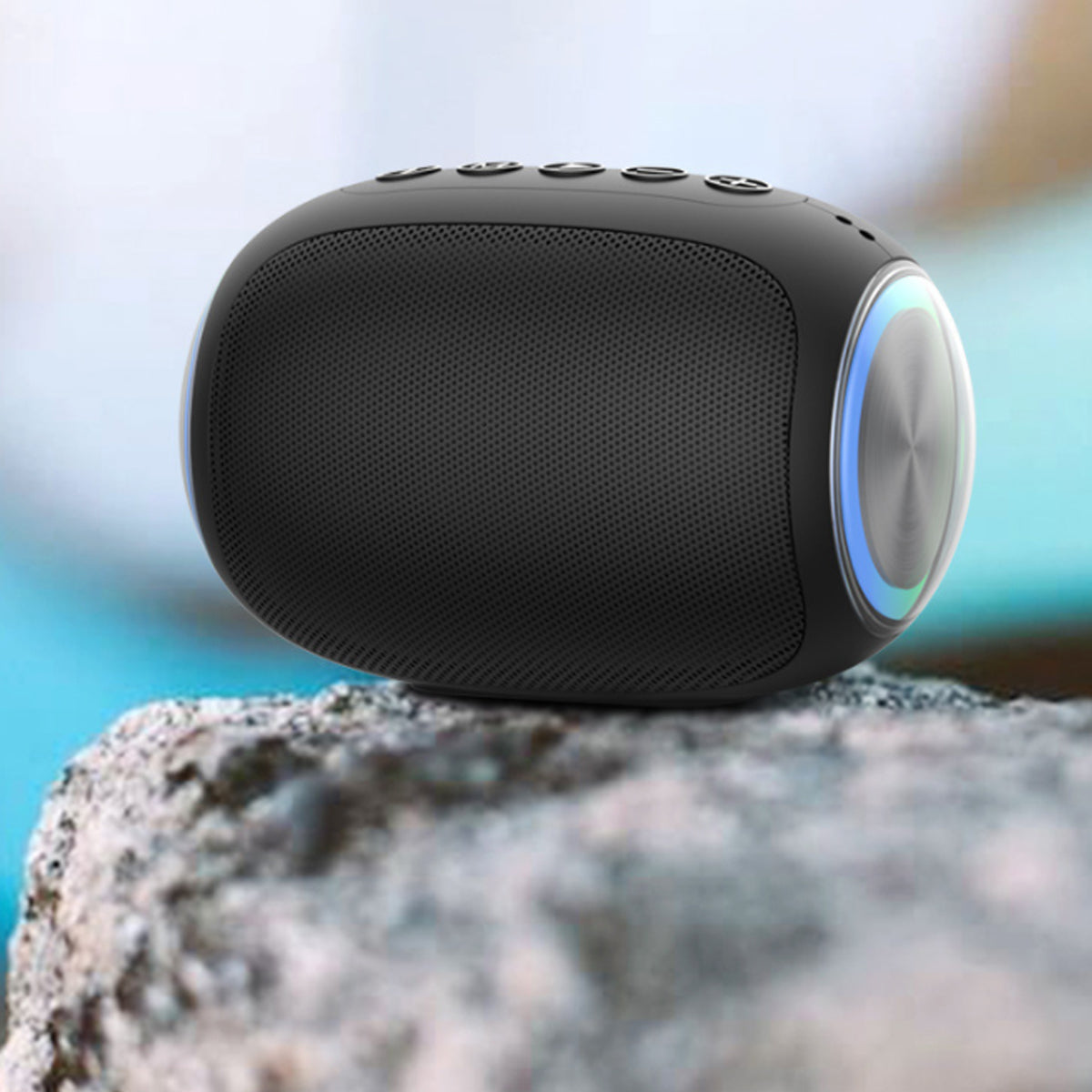Oval Drum Bluetooth Speaker LED Ring
