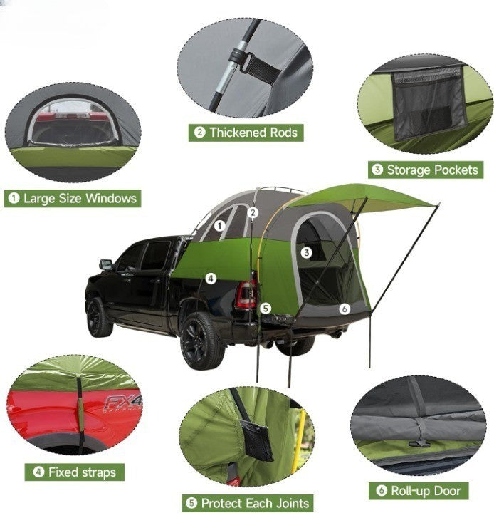 Truck Bed Tent with Awning – Fits 5.5-5.8 ft Beds, Sleeps 2, Waterproof