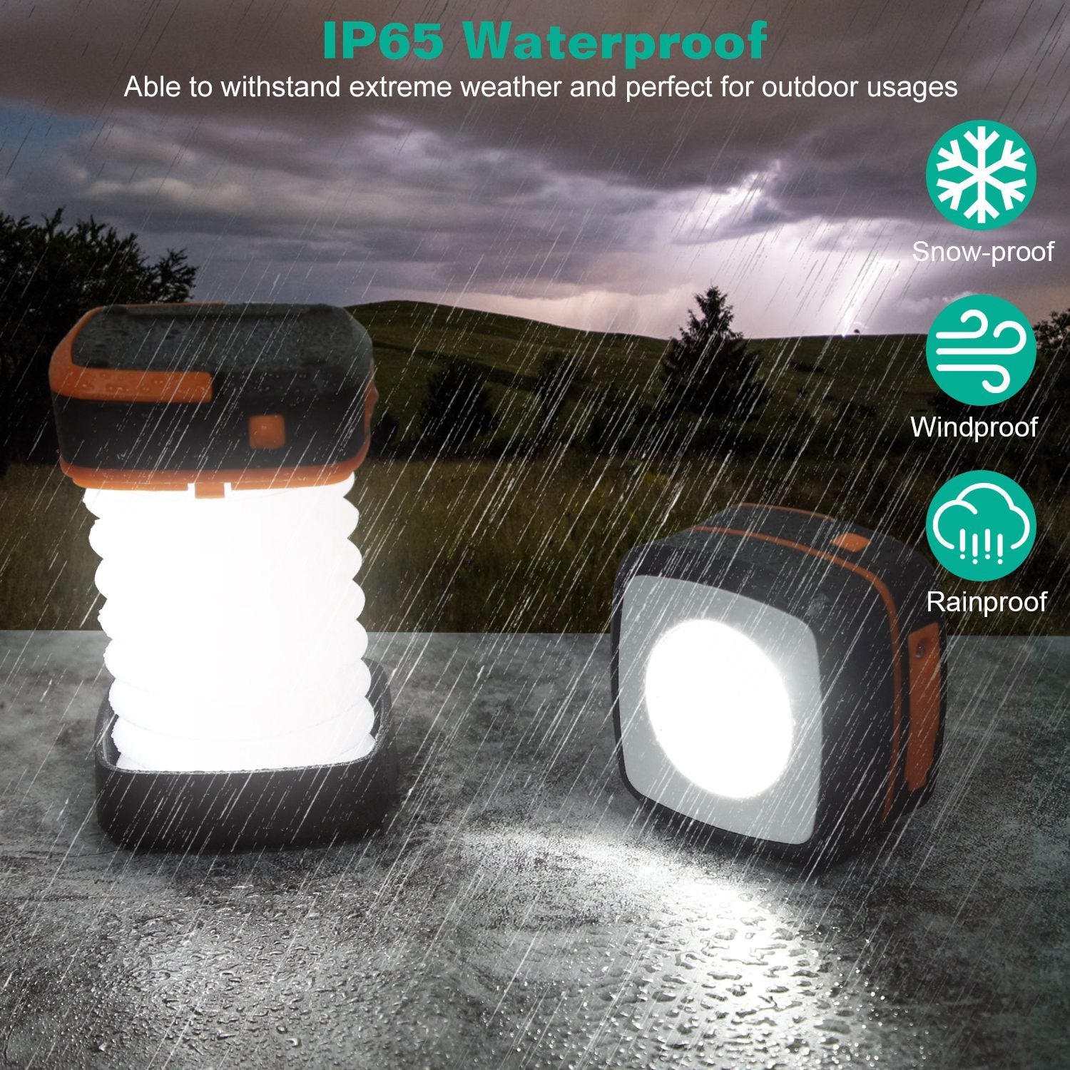 Solar Collapsible Lantern USB Rechargeable 360 Light