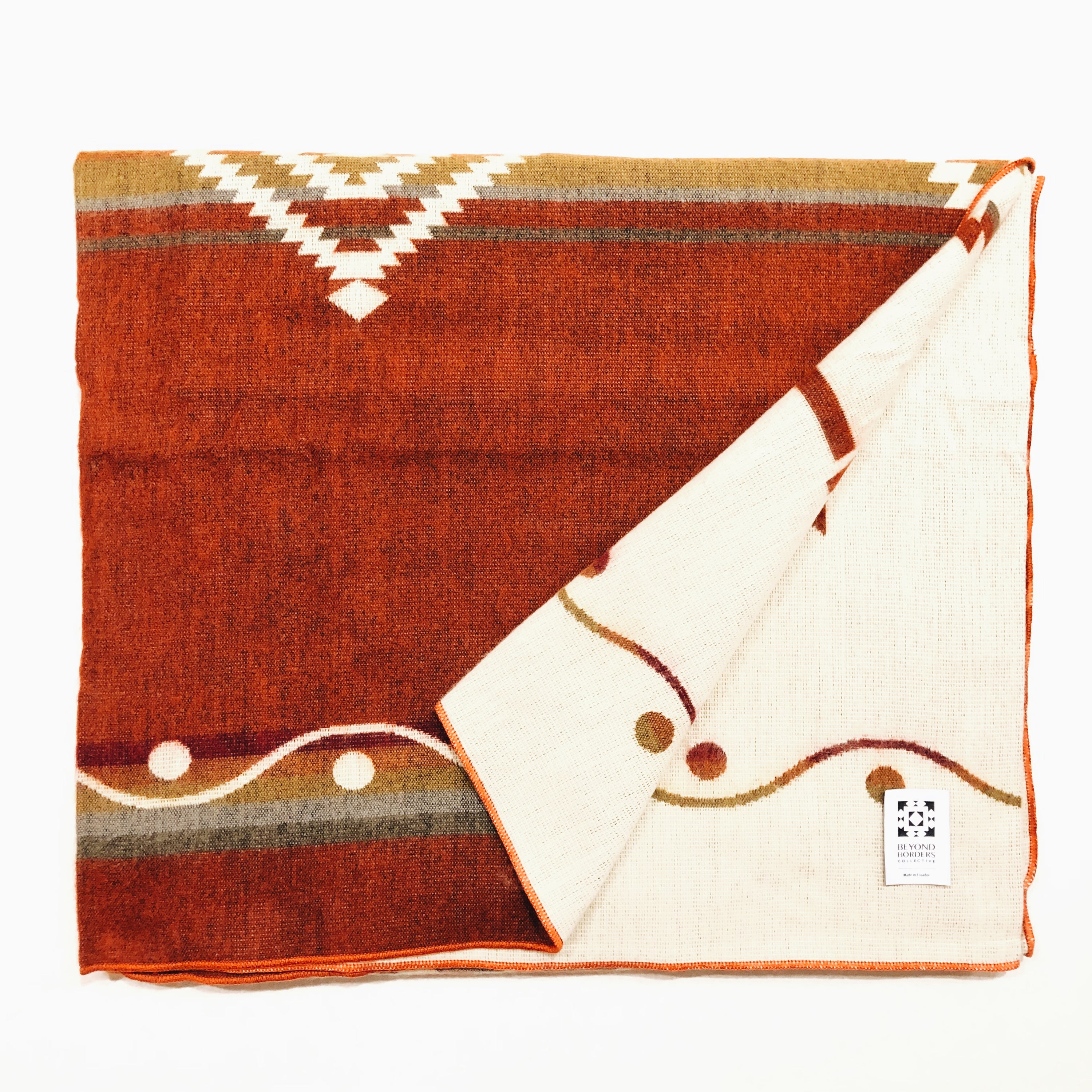 Achuar Blanket Artisan Made Outdoor Comfort Red Aztec