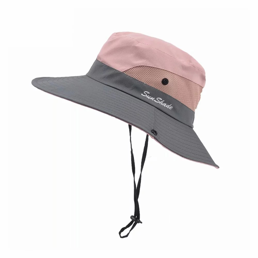 Sun Hat With Cooling Mesh Ponytail Hole