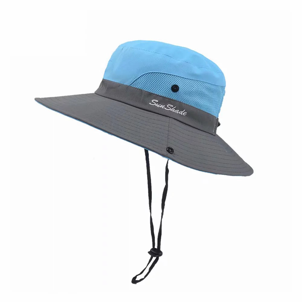 Sun Hat With Cooling Mesh Ponytail Hole