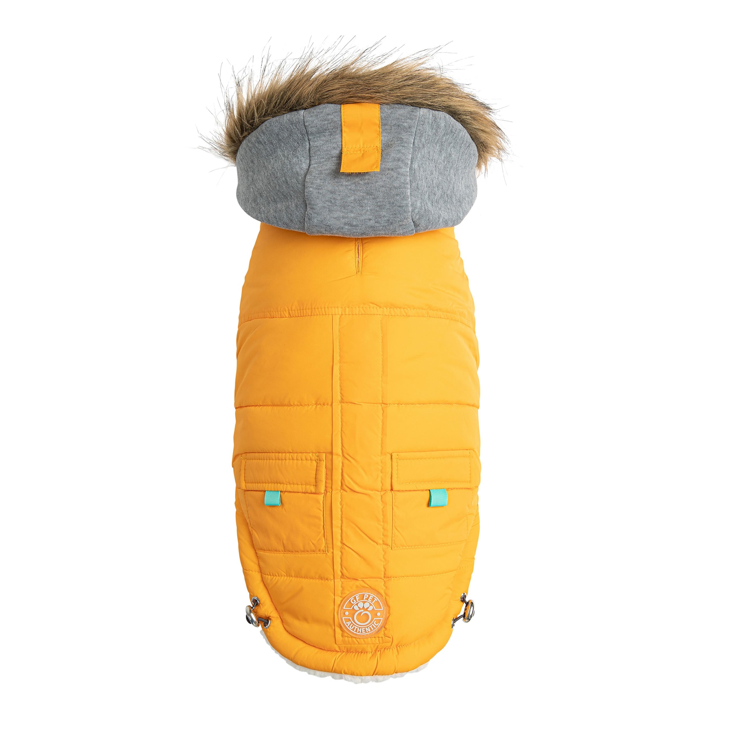 Dog Parka With Vegan Fur Trim Hood And Elasto-Fit Tech