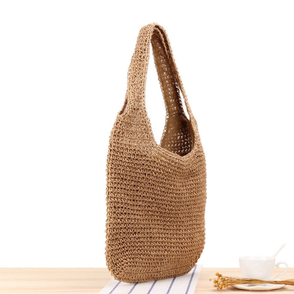 Beach Bag With Straw Handle