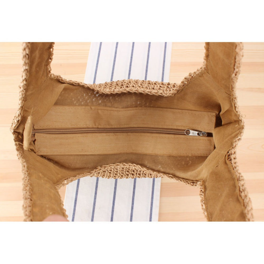 Beach Bag With Straw Handle