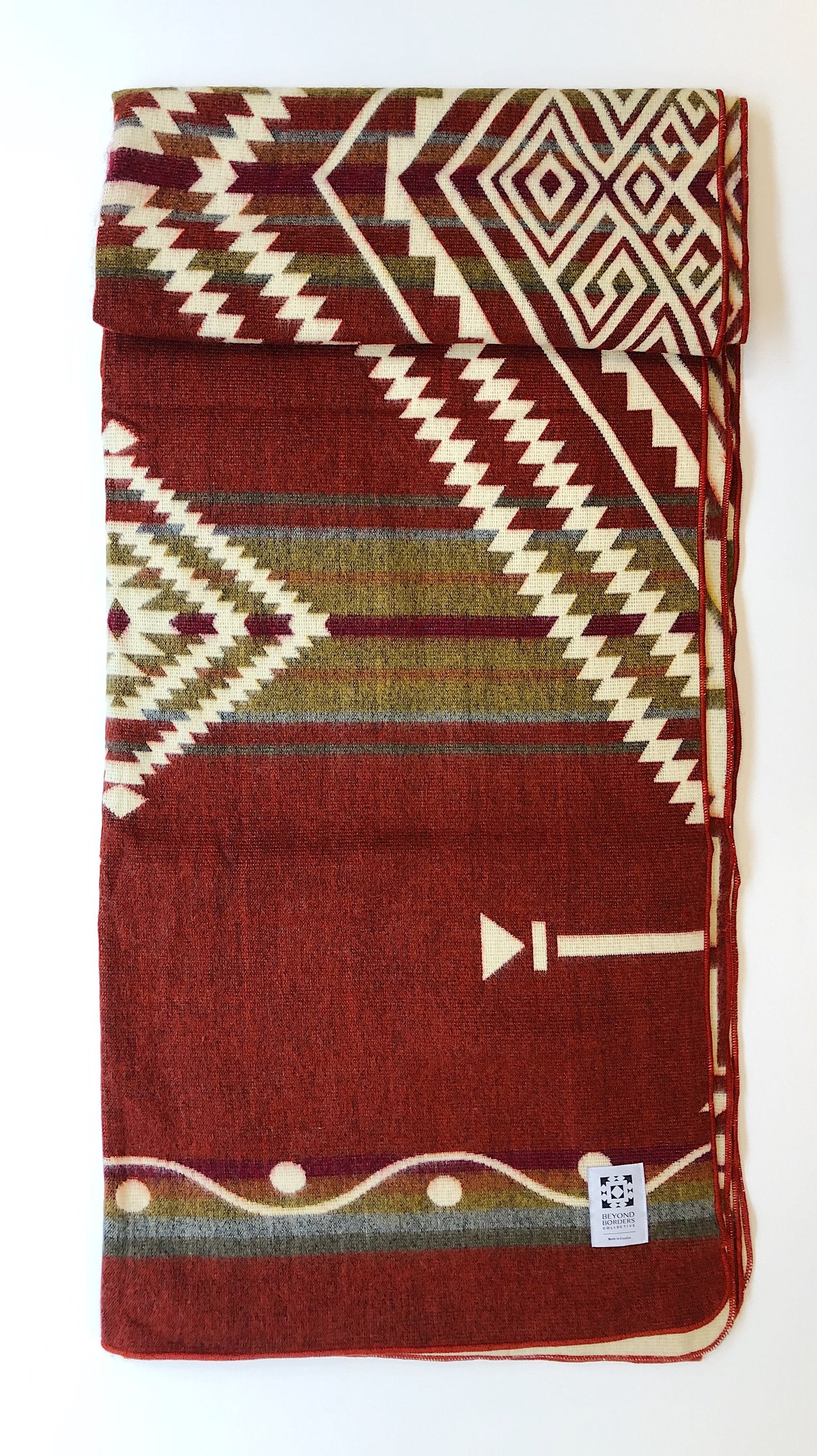 Achuar Blanket Artisan Made Outdoor Comfort Red Aztec