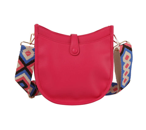 Crossbody Bag With Geometric Pattern Strap