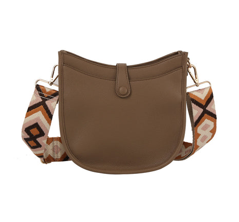 Crossbody Bag With Geometric Pattern Strap
