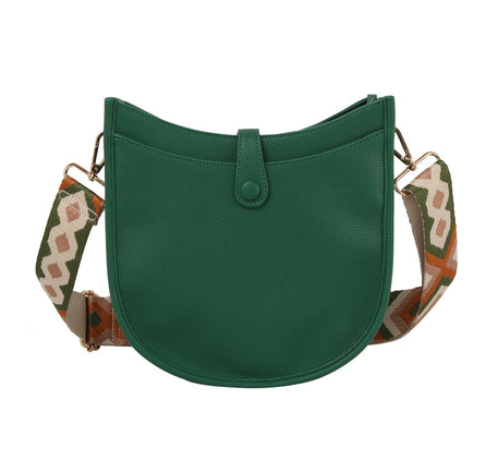 Crossbody Bag With Geometric Pattern Strap