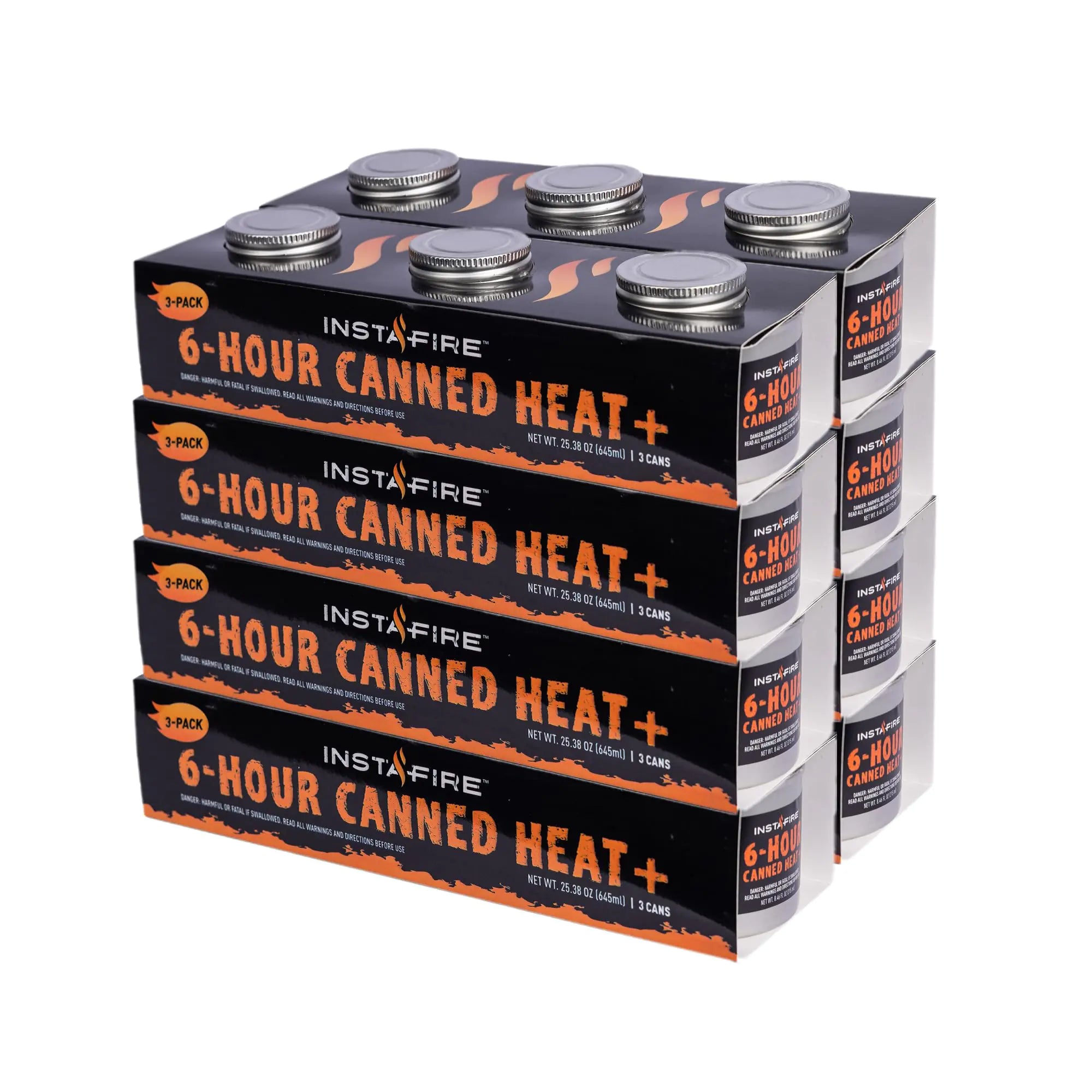 InstaFire 3 Pack 6 Hour Canned Heat Indoor Safe Burn