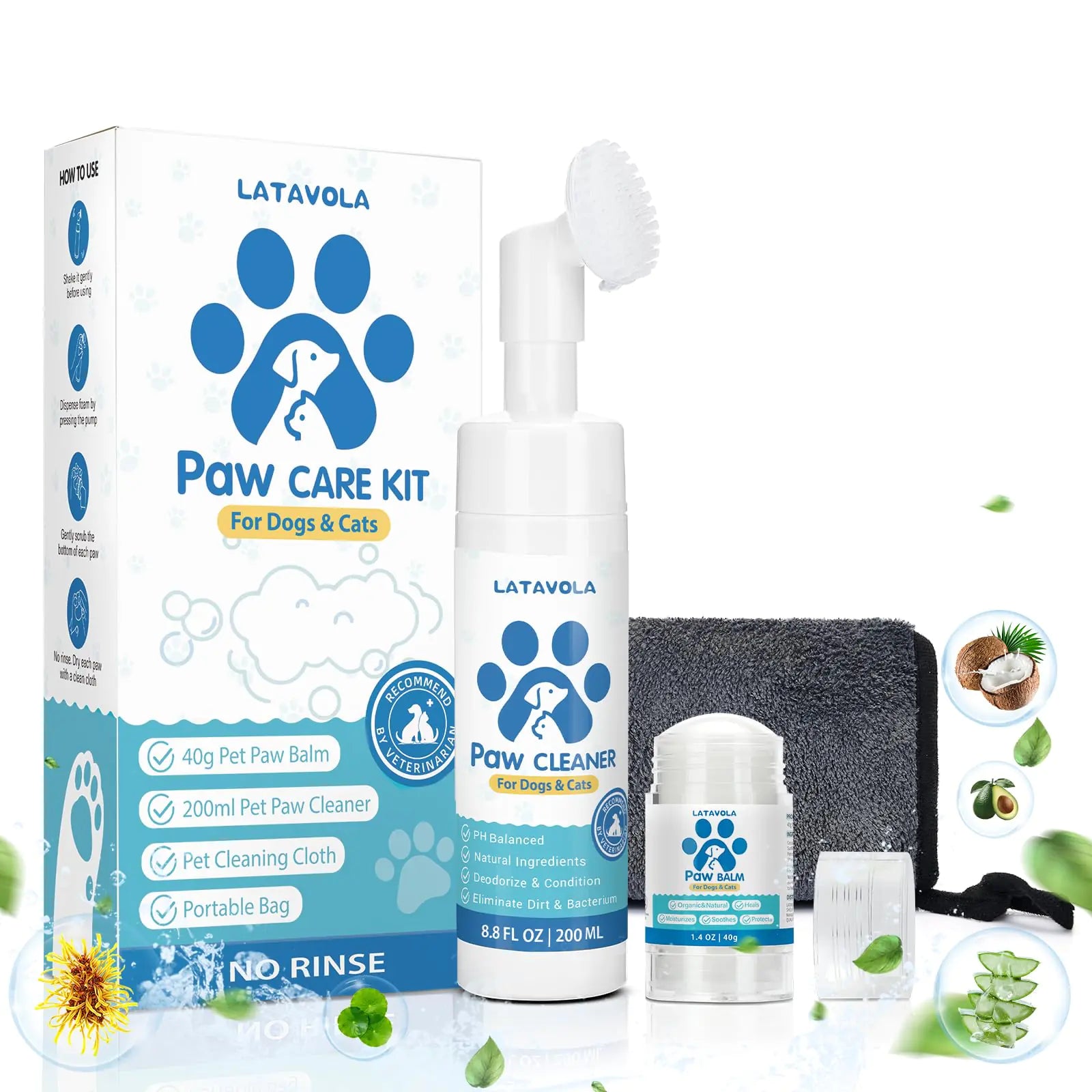 No Rinse Paw Cleaner Kit