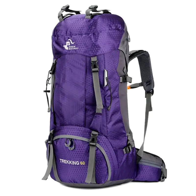 Pink 60L Mountaineering Hiking Backpack Unisex Oxford