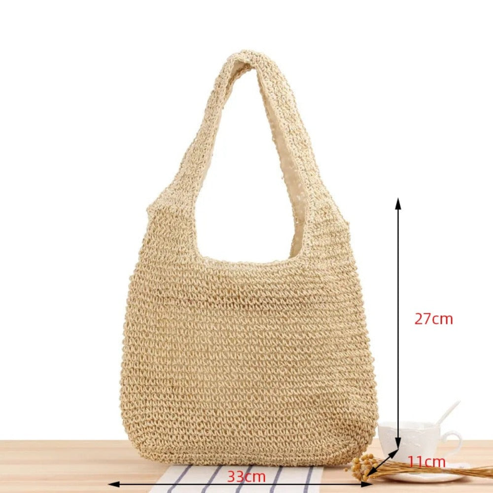 Beach Bag With Straw Handle