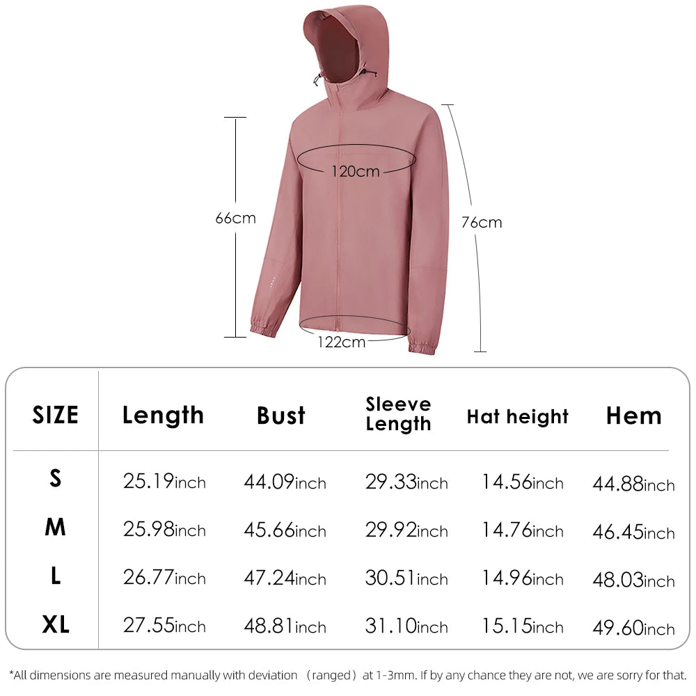 Unisex Hiking Jacket UPF50 Quick Dry Windbreaker