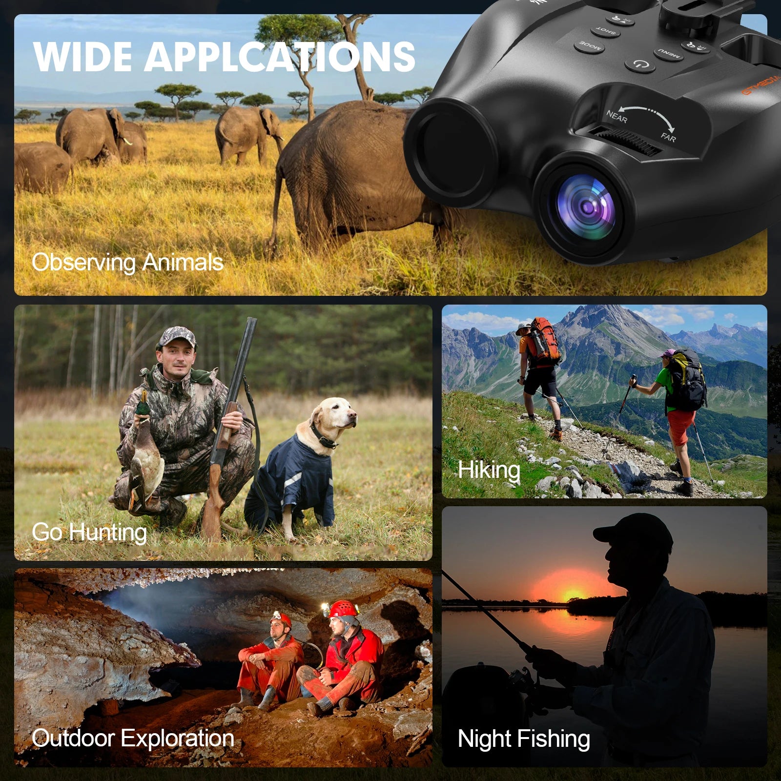 Night Vision Binoculars With 5X Zoom 1080P Clarity