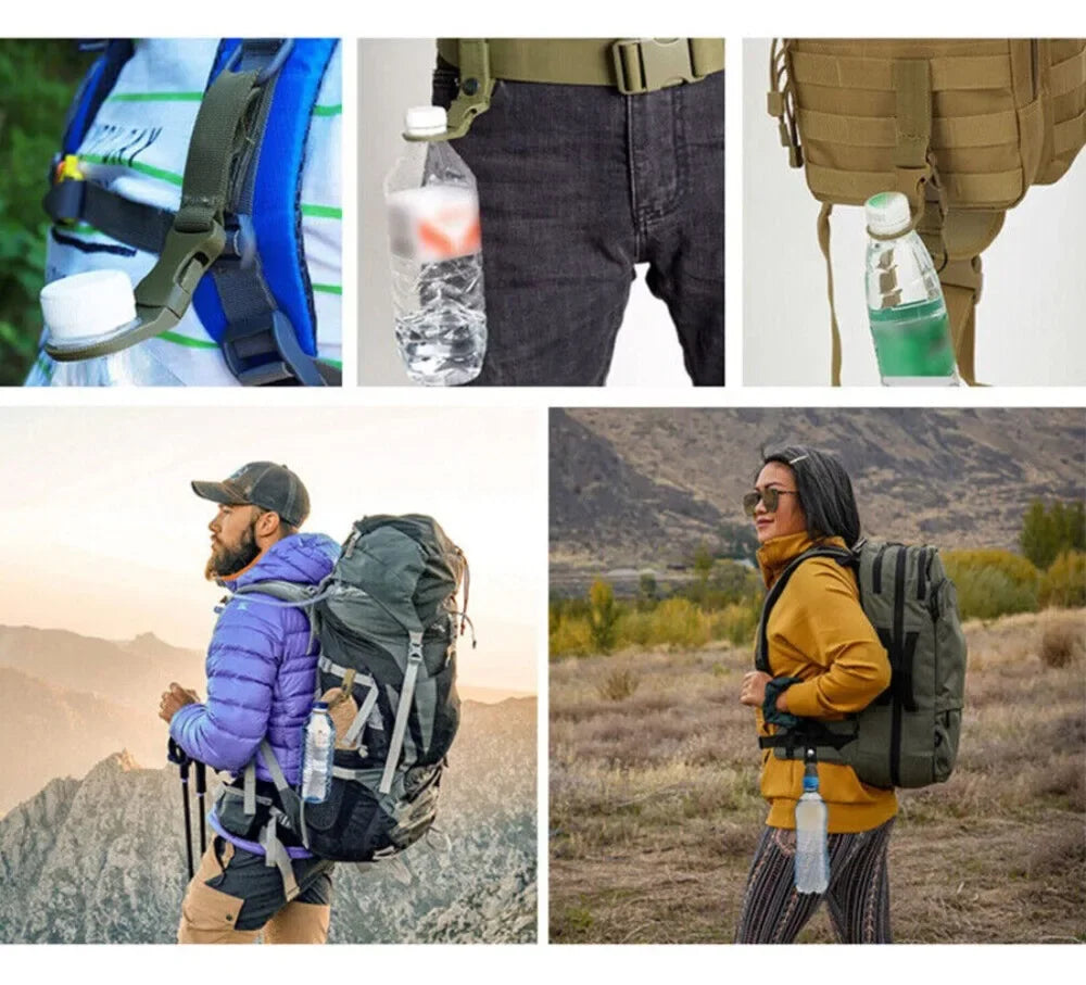 Rugged Water Bottle Holder Overneck Ring Clip Handsfree