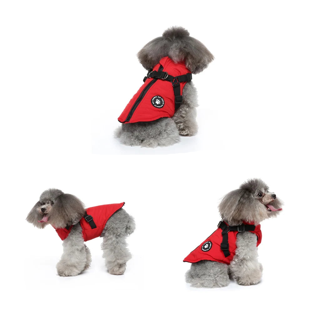 Red Pet Harness Jacket Size Medium