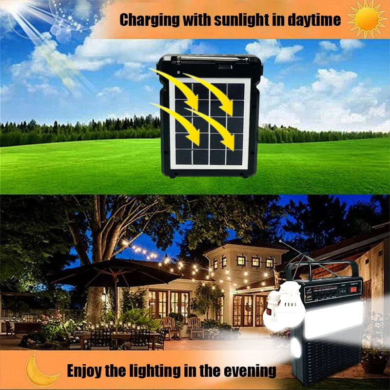 Camping Solar Lighting Speaker Dual LEDs