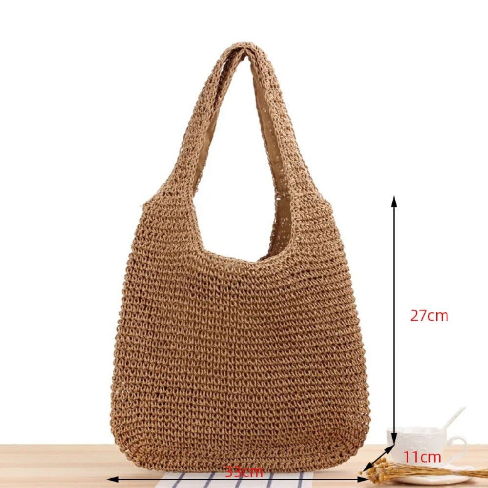 Beach Bag With Straw Handle