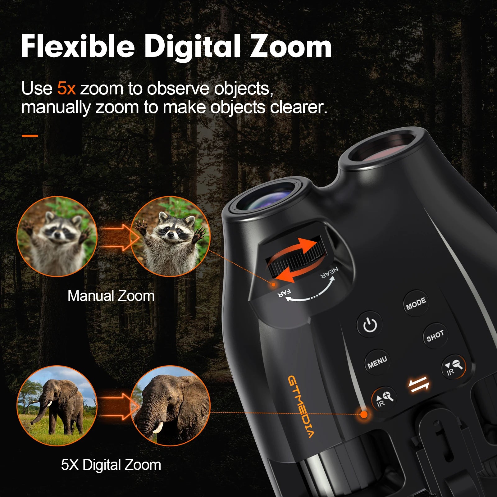 Night Vision Binoculars With 5X Zoom 1080P Clarity