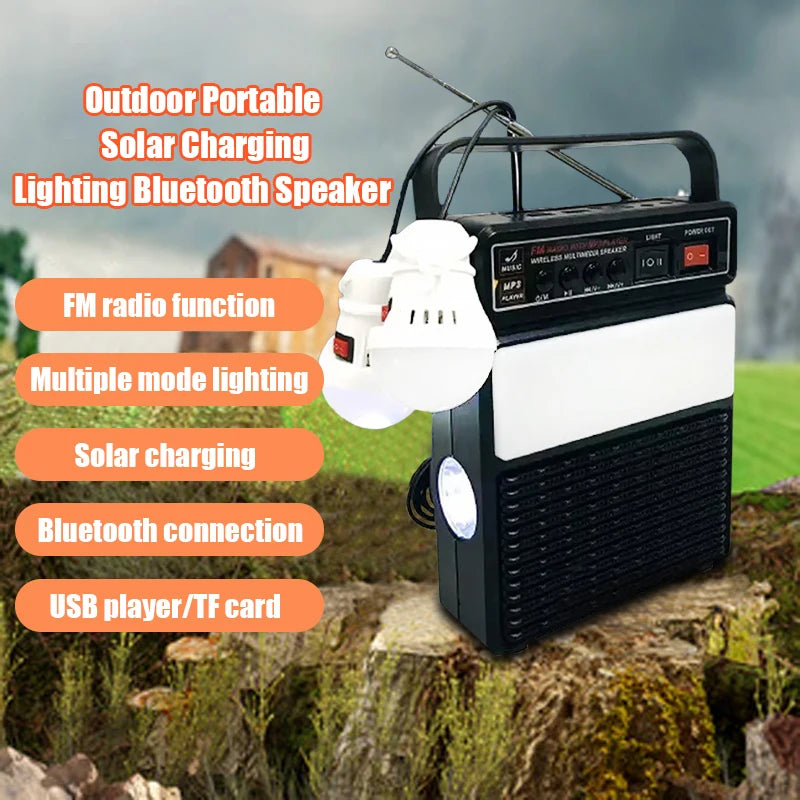 Camping Solar Lighting Speaker Dual LEDs