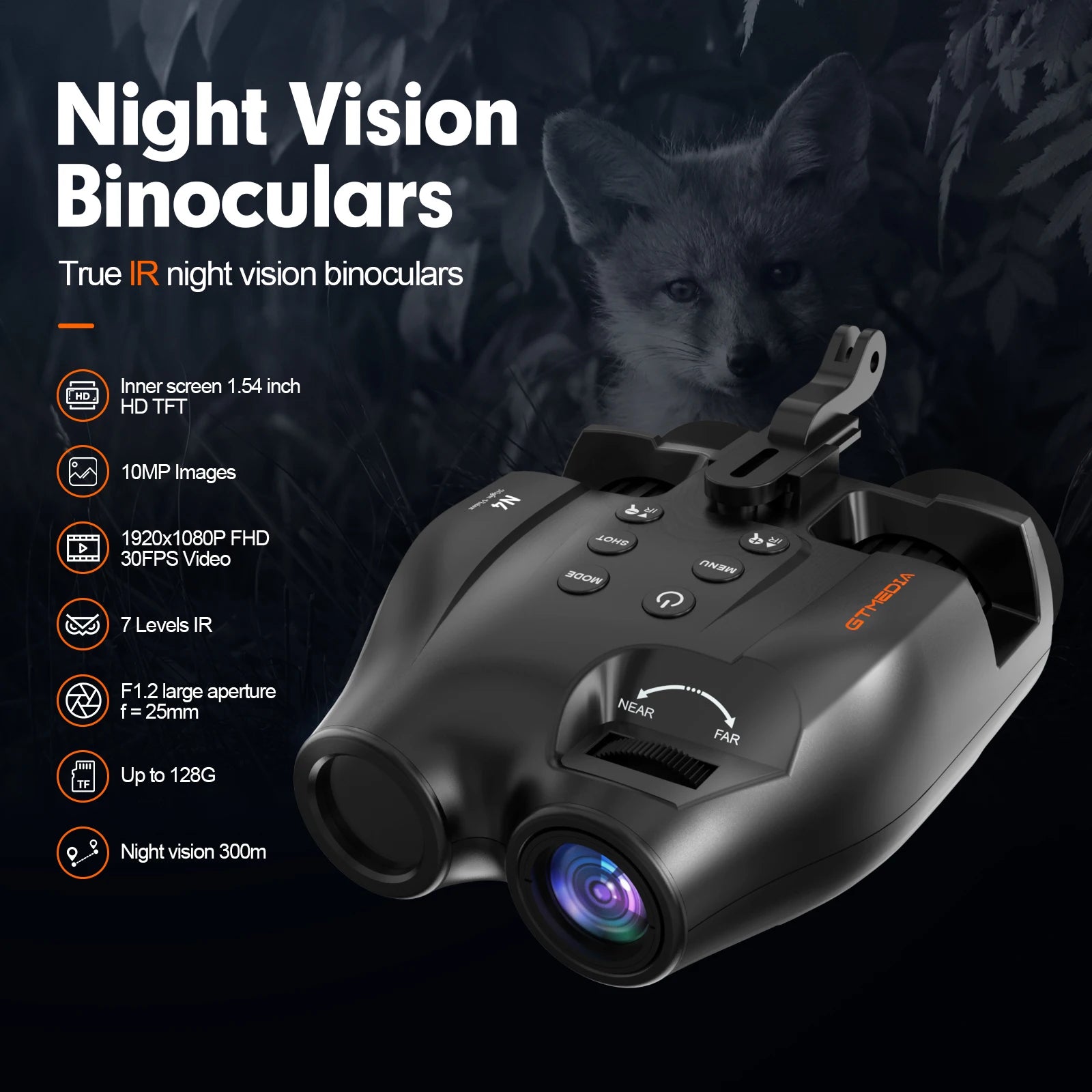 Night Vision Binoculars With 5X Zoom 1080P Clarity