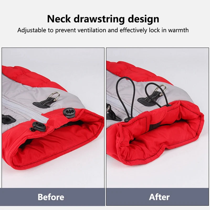 Winter Dog Coat With Reflective Strip For Large Dogs
