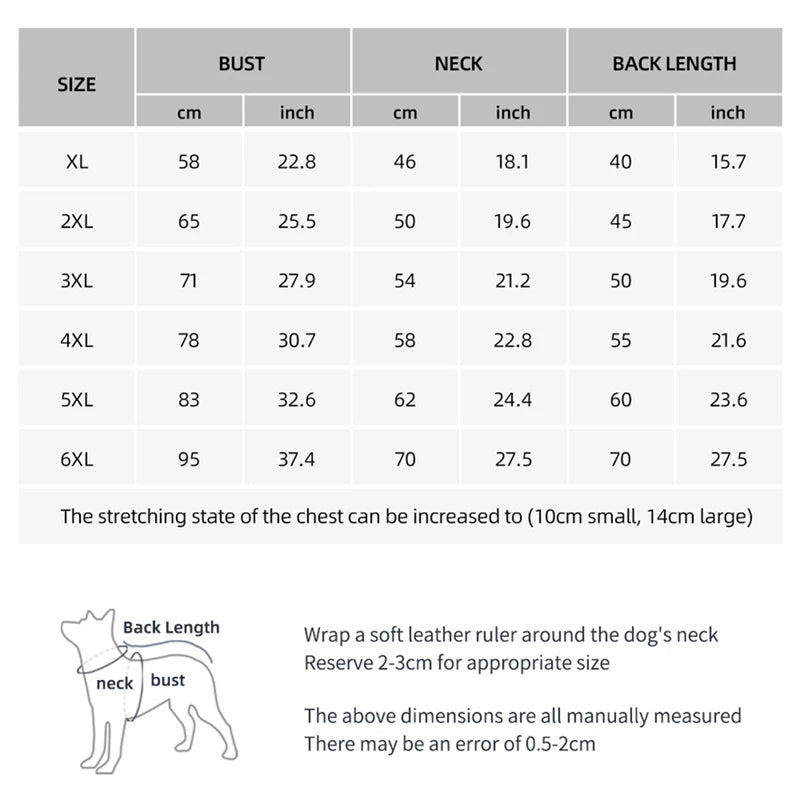 Winter Dog Coat With Reflective Strip For Large Dogs