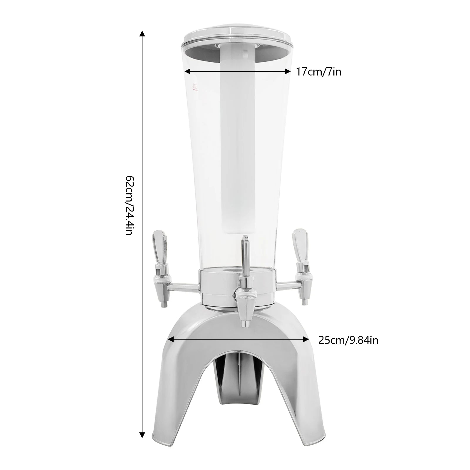 3 Tap Beer Dispenser With Built In Ice Chamber Holds 3L
