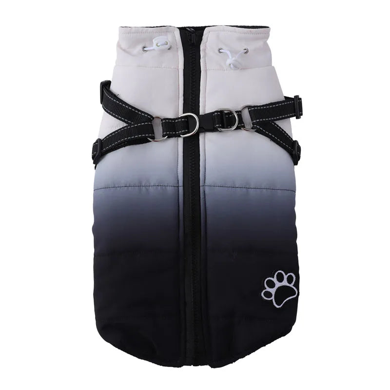Dog Winter Jacket With Harness Zipper