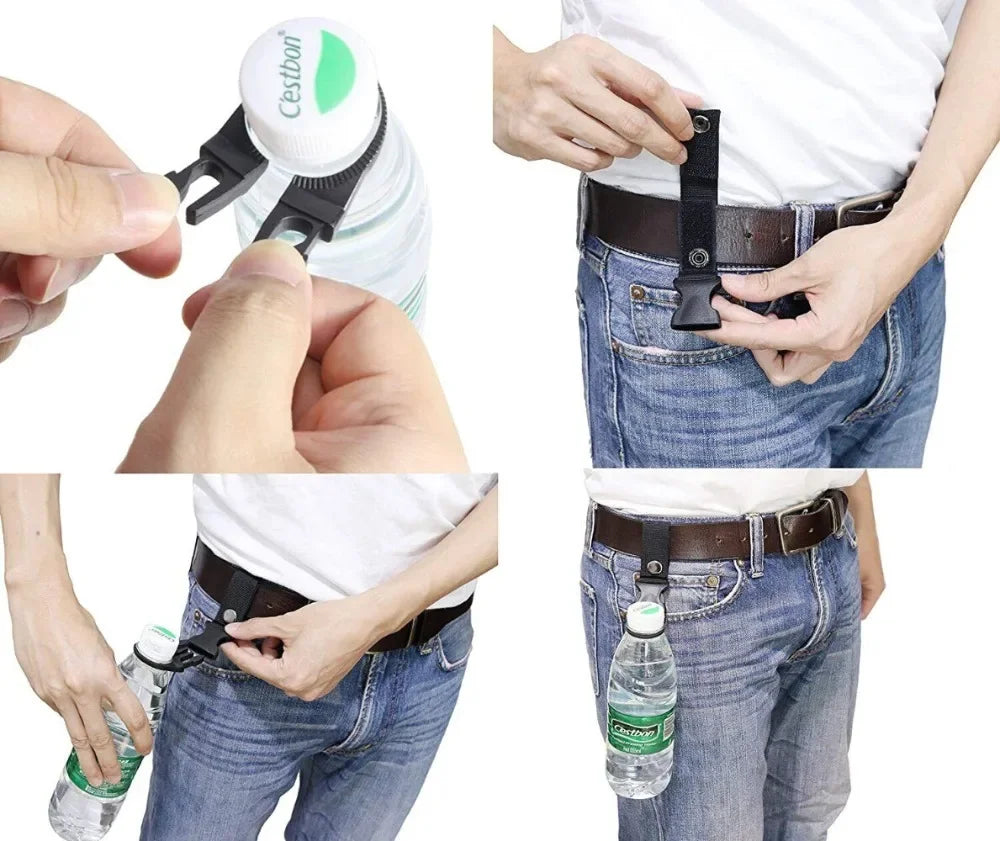 Rugged Water Bottle Holder Overneck Ring Clip Handsfree